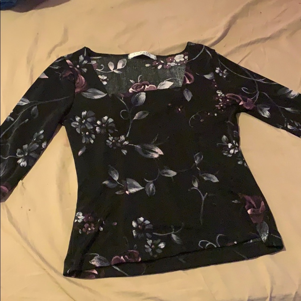 Long shirt with flowers